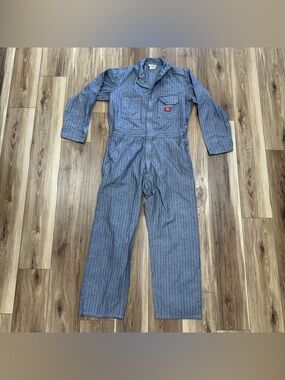 Dickies Blue Cotton Herringbone Twill Coveralls Mechanic Jumpsuit Men’s 44 Tall